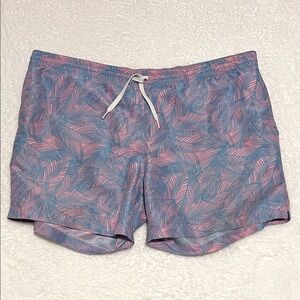 Chubbies Pink‎ and Blue palm fronds 6” inseam swim shorts size XXL